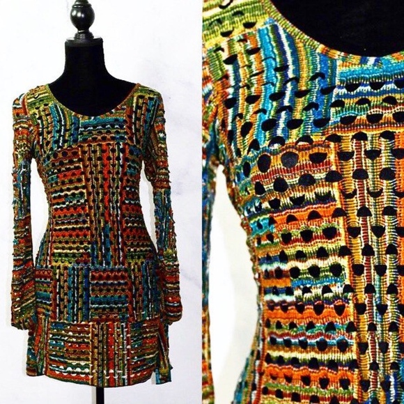 Adore Multi Color Knit Dress - Picture 2 of 10
